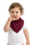 Liquid-Proof Baby Bib with Burgundy Embroidery