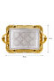 Luxury Gold Silver Embroidered Rectangular Presentation Tray with Handles 40X28 cm – Decorative Serving Tray - 2