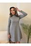 Women's Long Sleeve Turtleneck Loose Condo Acrylic Dress - 7