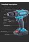 Cordless Electric Drill Kit - 21V Impact Drill with Screwdriver Bits and Brad Point Drill Bits - Rechargeable Screw Driver with 2 Batteries - Home Tool Kit - 6