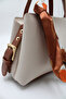 Women's Cream Tan Crossbody Hand and Shoulder Bag with Scarf and Internal Pocket - 5