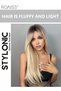 Ombre Blonde Dark Root Wig with Bangs, Long Hair Wig for Women Straight Synthetic Natural Heat Resistant Fiber Wigs as Real Hair for Daily Wear, Party, Costume, Cosplay(65CM,Ombre Blonde) - 2