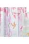 Farmhouse Window Curtains Leaf Printed Light Filtering Tulle Drapes for Kitchen Living Room Bedroom,2 Panel(Pink) - 6