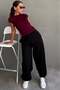 Black Stoppered Barrel Fit Women's Sweatpants Mg2840 - 3