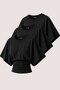 Ghassyco 3-Pack Women's 100% Cotton Stretchy Bat Sleeve Fitted Waist Crew Neck Summer Combed Cotton Sports T-Shirt