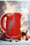 Electric Kettle | 1.7L Red Kettle with Auto Lid-Opening, (1850-2200W) Dual Water Gauge & Heat Plate Indicator (ME-KT1107PR) - 5