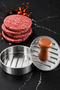 Hamburger Patty Press - Hamburger Press - Patty Shaper - Wooden Handle - Professional Stainless Steel - 3