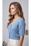 Women's Openwork Short Knitwear Cardigan - 2