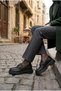 Ventes 35842 Black Leather Buckle Detailed Comfortable Loafer Women's Shoes - 3