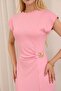 Pink Draped Women's Dress with Gold Accessory Detail - 2