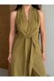 Premium Shawl Collar Tie Detail Stylish and Modern Cut Women's Jumpsuit - 2