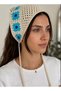 Bohemian knitted hair bandana with flower detail