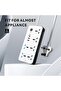Universal Extension Lead with 6 Gang UK 3 Pin Sockets, 3 USB Ports, 1 Type-C, 1.8M Power Strip for Home, Kitchen, Office, White – Multi Plug Electric Socket Outlet with Multiple Function - 3