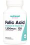 Folic Acid for Women (Vitamin B9) 1200 mcg, 120 Capsules, with B12 and Biotin, Veggie Caps, Non-GMO & Gluten Free