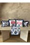 Blue Blanc Series, Suede Fringed 5-Piece Combination Cushion Cover and Runner Set (35X50 and 43X43 cm) - 4