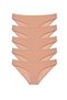 5 Pieces Super Eco Set Lycra Women's Slip Panties Skin Color