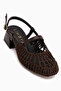 Rossi Brown Knitted Detailed Women's Heeled Sandals