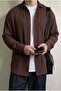 Tokyo brown textured fabric oversized relaxed fit shirt - 2