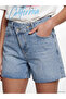 Lcw Jeans Indigo Cross Button Closure Women's Jean Shorts - 3