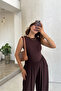 Comfortable Zero-Sleeve Shalwar Jumpsuit with Elastic Waist - 2