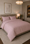 Melodi Plain Cotton Satin Double 4 Piece Duvet Cover Set