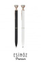 # Luxury Crystal Diamond Head Metal Pen with Stone, Stylish Office Gift Pen, Rose Gold Detailed Large Stone Signature Pen, Women's Entrepreneur and Office Gift, Luxury Design Ballpoint Pen, Smoked - 3
