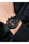 Men's Quartz Watch with Leather Strap Round Dial Chronograph Three Subdials Waterproof Casual Analog Wristwatch Gift for Men Black - 7