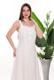 White Scallop Detailed Strappy Midi Dress - 3