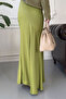 New Season Satin Maxi Skirt - Green - 3