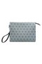 Zyn04 Set of 2 Women's Portfolio Handbag with Wrist Strap Stylish Portfolio Clutch Bag Set Gray/White - 3