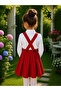 Girl's Shirted Salopet Dress with Pantyhose and Gift - 5