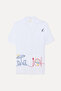 Men's White Embroidered Comfort Fit Resort Collar Short Sleeve Shirt - 2