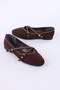 Women's Special Stone Embroidered Cross-Strapped Buckle Orthopedic Ballerinas - 2