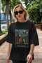 For the Love of Cats 70 Front Cat Printed Black Oversize T-Shirt 100% Cotton Unisex Cat Lover Premium Design - 5