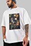 For the Sake of Cat Love 120 Front Cat Printed White Oversize T-Shirt 100% Cotton Unisex Cat Lover Premium Design - 3