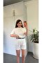 Linen Belted Shorts Ecru - 3