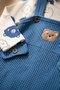 Nafi̇tto Teddy Bear Embroidered Baby Boy 3-Piece Romper Set – Bodysuit, Romper and Socks. Buy One Size Up. - 4