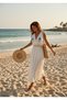 Women's 100% Cotton Buldan Fabric Handmade Lace Embroidered Beach and Casual Dress - 3