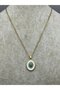 26Kly114 - Gold Turquoise Stone Necklace - 2