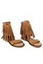 Women's Suede Leather Tan and Beige Tassel Bohemian Suede Sandals