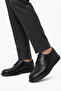 Men's Black Leather Hybrid Derby Sneaker Thick Platform Sole Casual Classic Shoes - 6