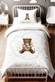 Dotted Teddy Patterned Single Baby Kids Duvet Cover Set - 2