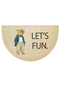 Passy Half Moon Shaped Decorative Door Mat with Teddy Bear Cute Entrance Balcony Patio Carpet - 2