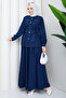 Women's Belted Stone Detailed Skirted Two-Piece Denim Set - 6