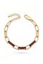 Burgundy Enamel Paperclip Bracelet