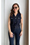 Women's V-Neck Denim Vest - 2