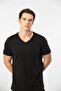 Men's Short Sleeve V-Neck T-Shirt, 50% Cotton, 50% Modal - 2