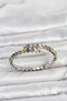 Brass Silver Color Mixed Color Zircon Stone Women's Bracelet