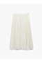 Cotton A-Line Pleated Midi Skirt - 5