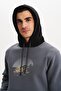 Ar-Ma Men's Hooded Sweatshirt with Text Print, Kangaroo Pocket, Knitted Fabric, Regular Fit, 70% Cotton, 30% Poly - 2